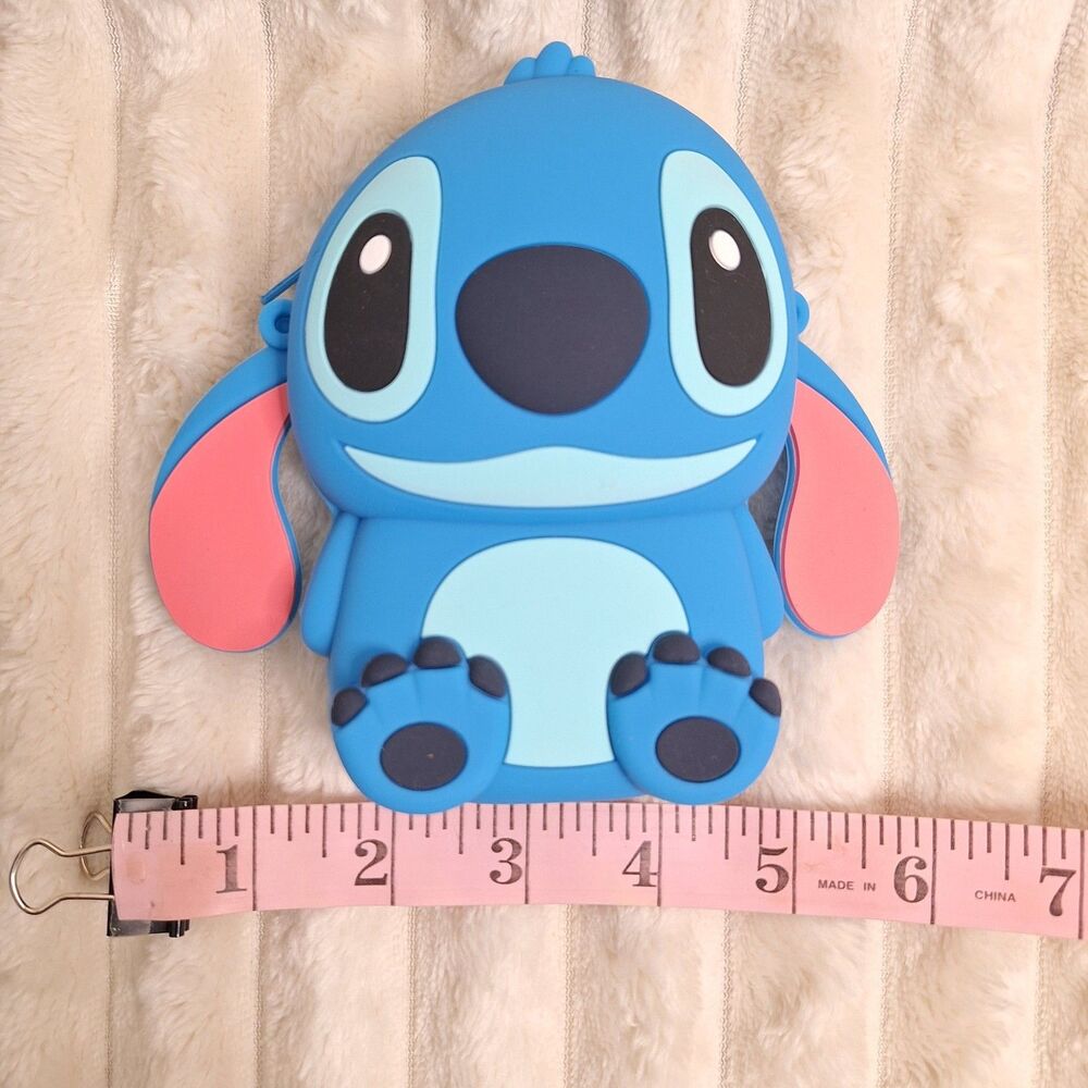 Cute Lilo & Stitch Silicone Wallet Coin Purse Crossbody Bag Kids Girls Gift - Picture 5 of 8
